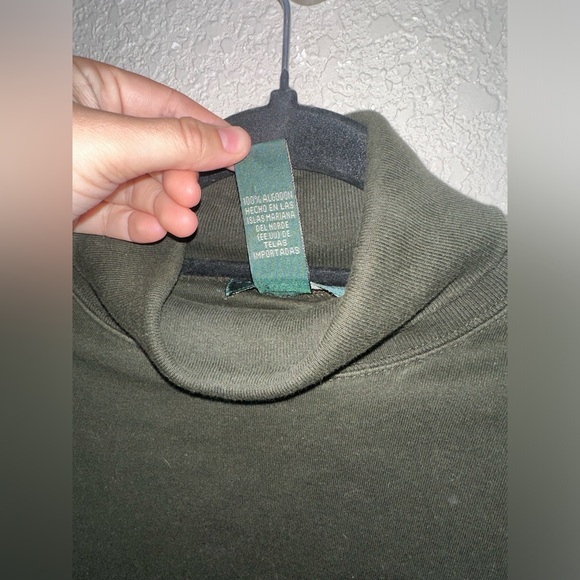 Ralph Lauren Crest Turtle Neck Women’s Green Petite Long Sleeve Size Small - Picture 4 of 9